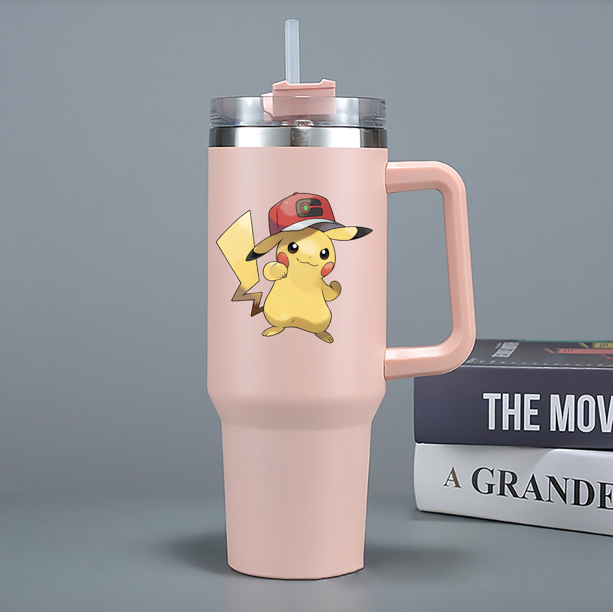 （画像用） ポケットモンスター Pokémon 1200mL車用タンブラー - クリスタルステッカー（プラスチックストロー付き）